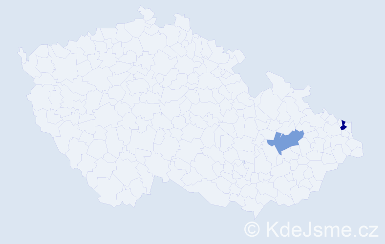 Příjmení: 'Mašľár', počet výskytů 7 v celé ČR