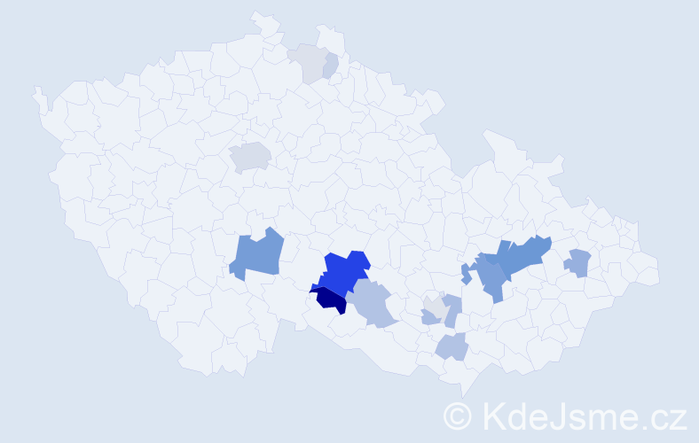 Příjmení: 'Bartů', počet výskytů 53 v celé ČR