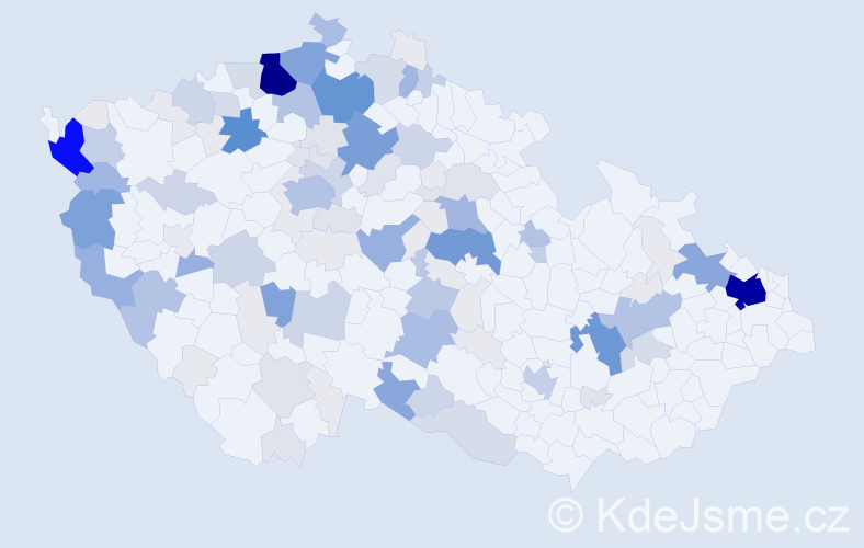 Příjmení: 'Kaleja', počet výskytů 531 v celé ČR