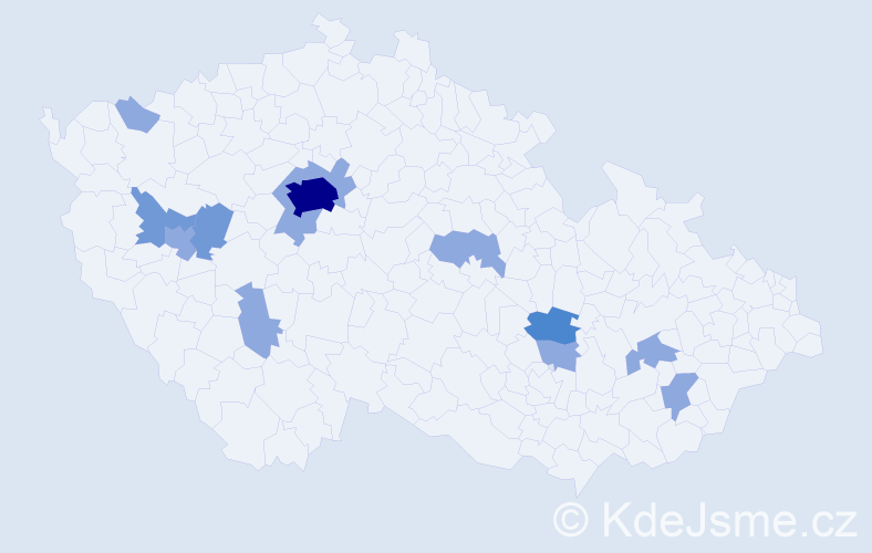 Příjmení: 'Betinec', počet výskytů 22 v celé ČR