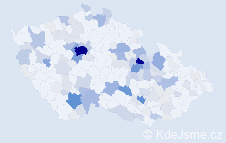 Příjmení: 'Pávek', počet výskytů 555 v celé ČR