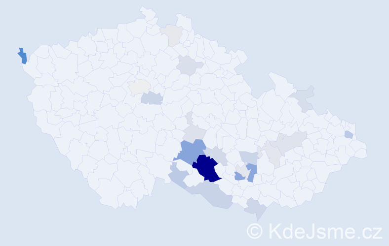 Příjmení: 'Pisk', počet výskytů 80 v celé ČR
