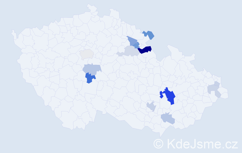 Příjmení: 'Papš', počet výskytů 25 v celé ČR