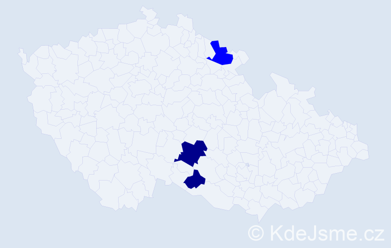Příjmení: 'Kaluzsni', počet výskytů 5 v celé ČR