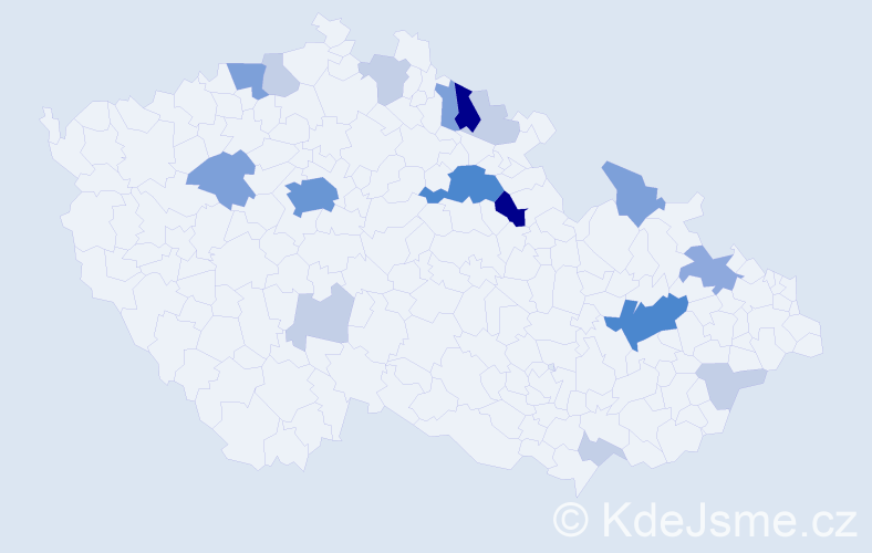 Příjmení: 'Prošvicová', počet výskytů 56 v celé ČR