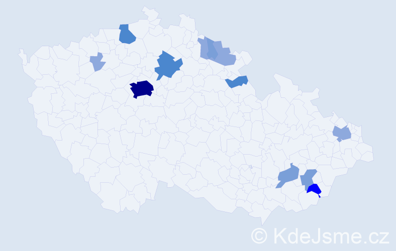 Příjmení: 'Domorád', počet výskytů 31 v celé ČR