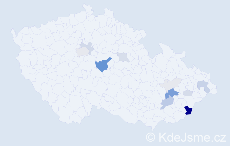 Příjmení: 'Ginter', počet výskytů 46 v celé ČR