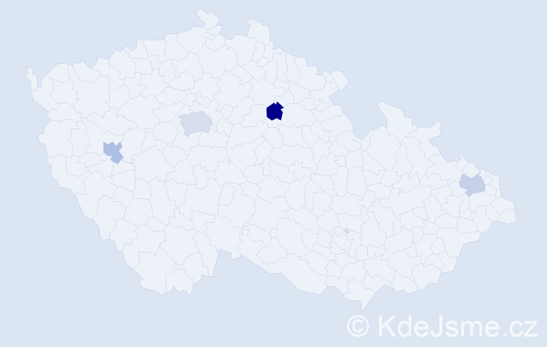 Příjmení: 'Apostolovová', počet výskytů 5 v celé ČR