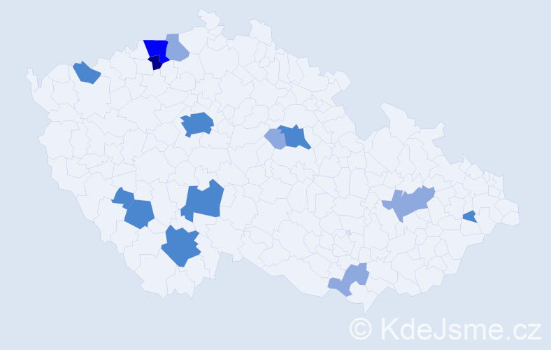 Příjmení: 'Kopnická', počet výskytů 30 v celé ČR