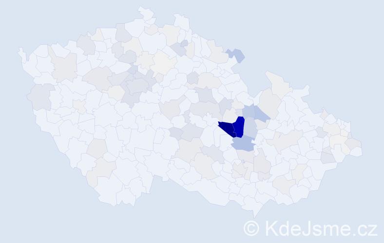 Příjmení: 'Báčová', počet výskytů 412 v celé ČR