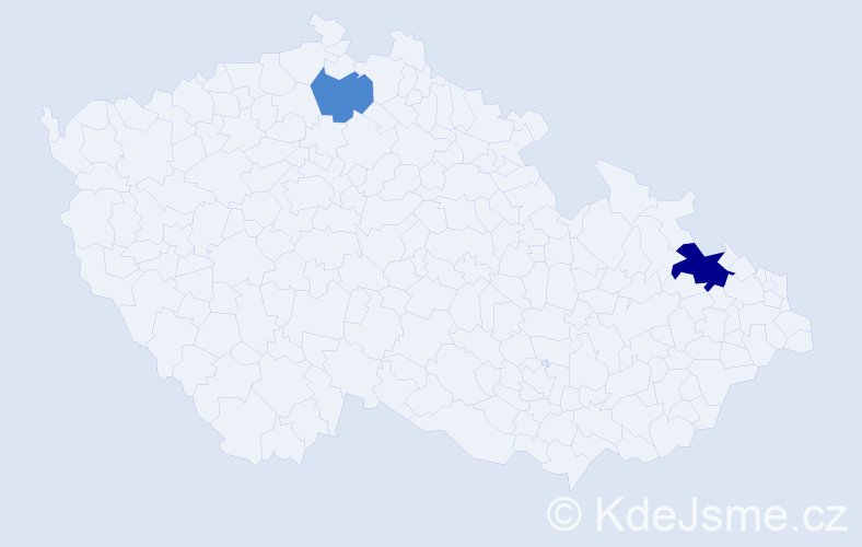 Příjmení: 'Soos', počet výskytů 4 v celé ČR