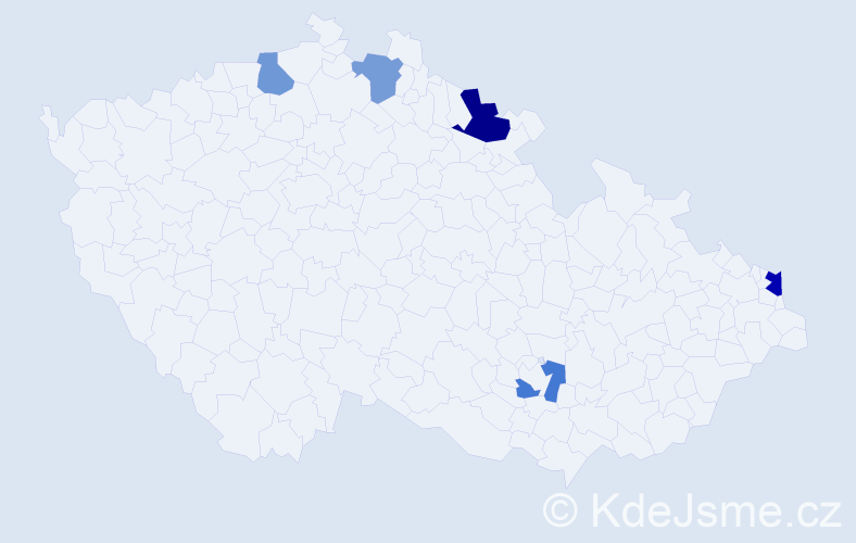 Příjmení: 'Tokarski', počet výskytů 7 v celé ČR