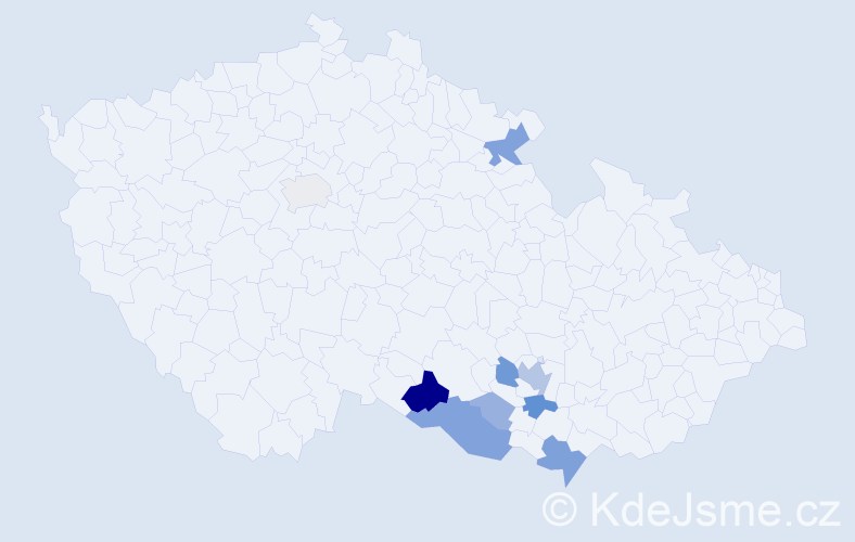 Příjmení: 'Viskot', počet výskytů 34 v celé ČR