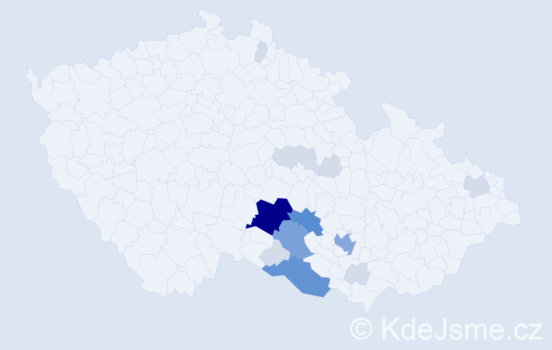 Příjmení: 'Motáčková', počet výskytů 48 v celé ČR