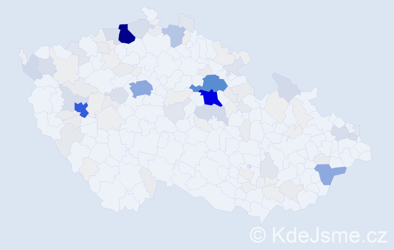 Příjmení: 'Duna', počet výskytů 612 v celé ČR