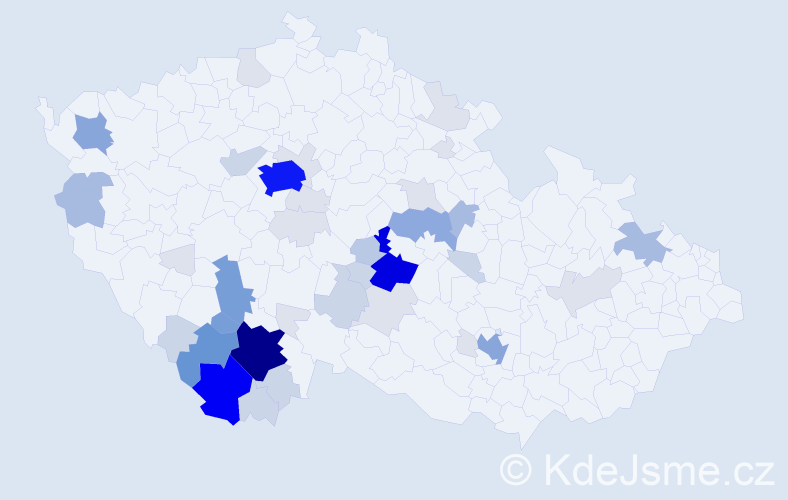 Příjmení: 'Pártlová', počet výskytů 176 v celé ČR