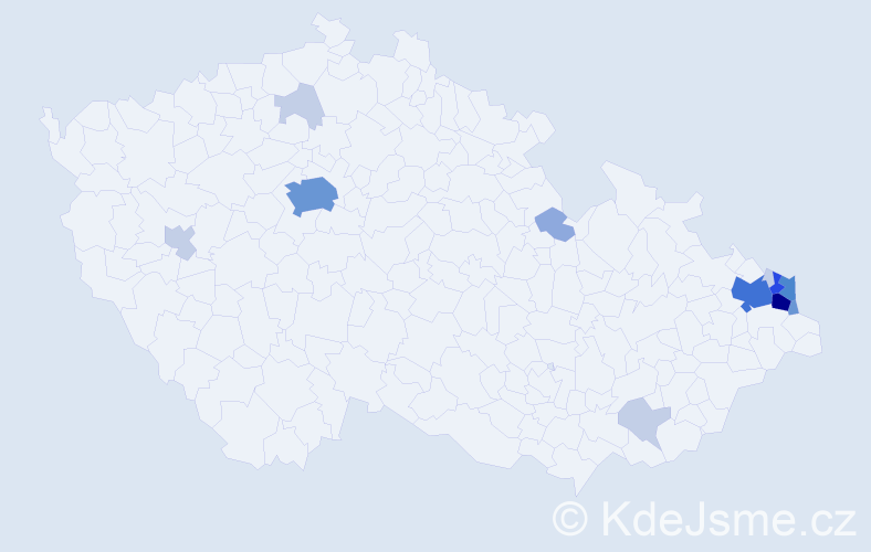 Příjmení: 'Kasza', počet výskytů 43 v celé ČR