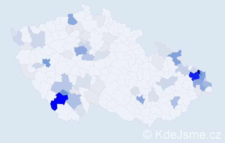 Příjmení: 'Seberová', počet výskytů 316 v celé ČR