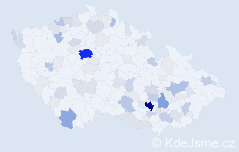 Příjmení: 'Adlerová', počet výskytů 261 v celé ČR