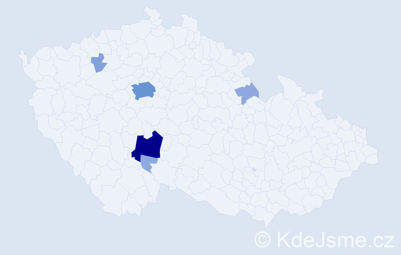 Příjmení: 'Klejma', počet výskytů 15 v celé ČR