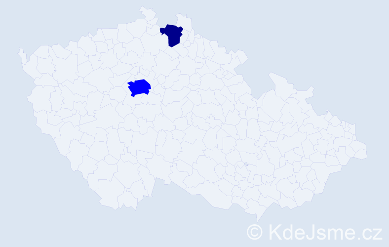 Příjmení: 'Sejdiu', počet výskytů 5 v celé ČR