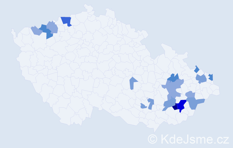 Příjmení: 'Nohál', počet výskytů 44 v celé ČR