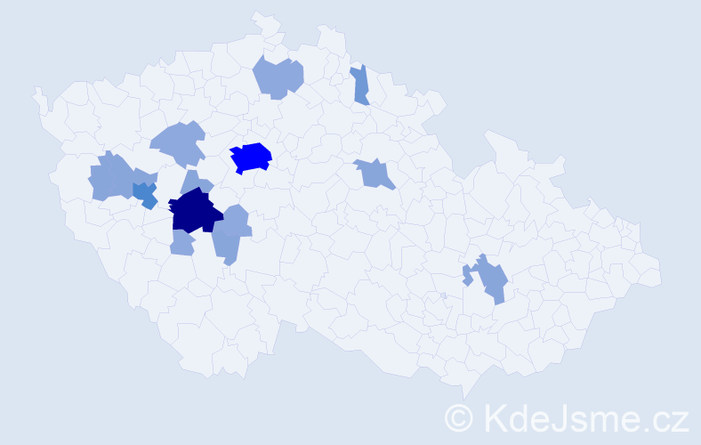 Příjmení: 'Skopeček', počet výskytů 39 v celé ČR