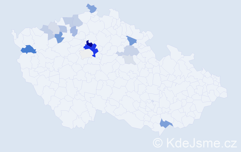 Příjmení: 'Babovák', počet výskytů 45 v celé ČR