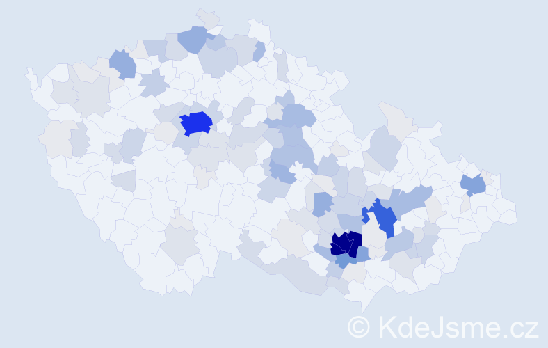 Příjmení: 'Kalvoda', počet výskytů 500 v celé ČR