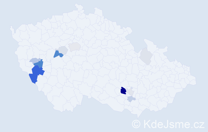Příjmení: 'Baštařová', počet výskytů 41 v celé ČR