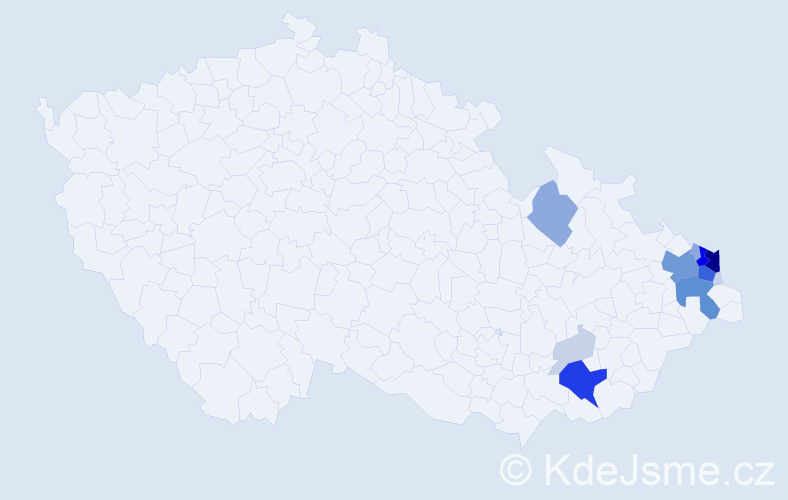 Příjmení: 'Potyková', počet výskytů 52 v celé ČR