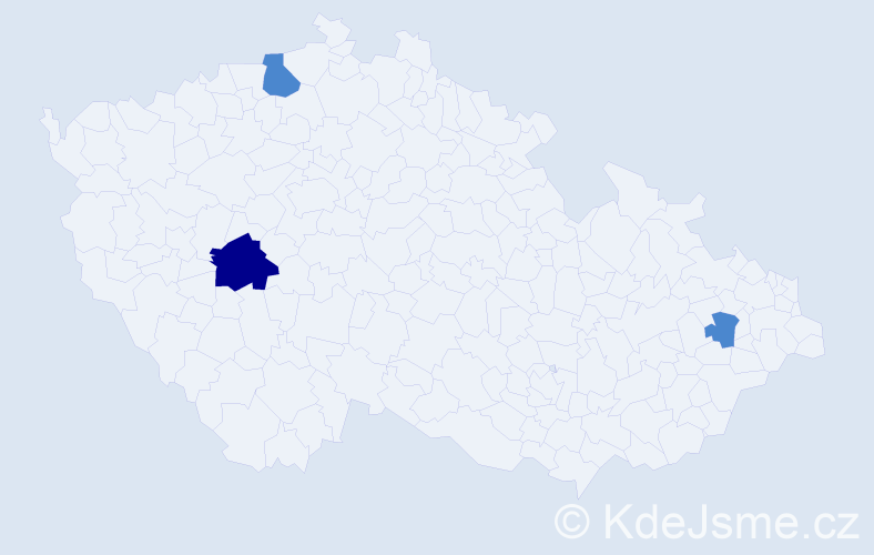 Příjmení: 'Kňaze', počet výskytů 5 v celé ČR