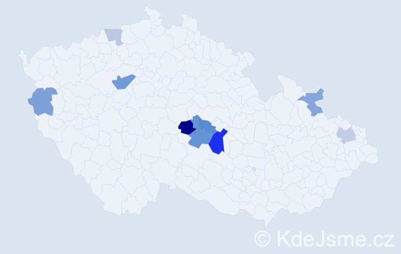 Příjmení: 'Kawik', počet výskytů 16 v celé ČR