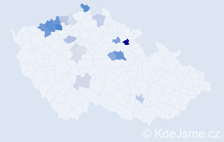 Příjmení: 'Klimpl', počet výskytů 54 v celé ČR