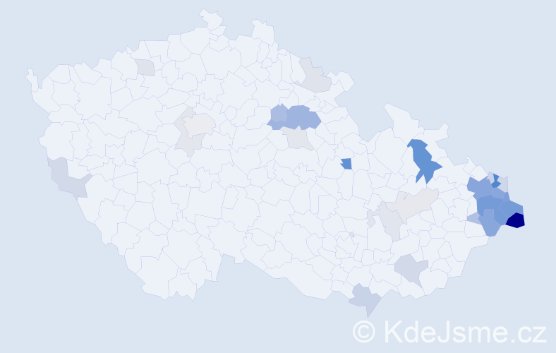 Příjmení: 'Čečotka', počet výskytů 101 v celé ČR