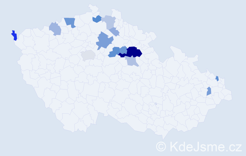 Příjmení: 'Mikolanda', počet výskytů 48 v celé ČR