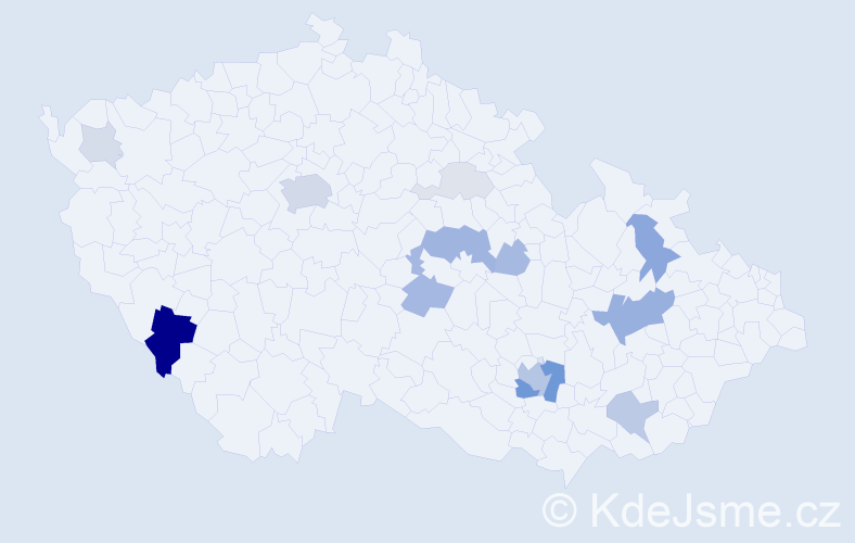 Příjmení: 'Tonner', počet výskytů 45 v celé ČR