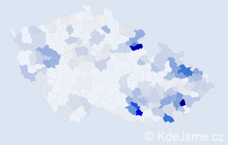 Příjmení: 'Světlíková', počet výskytů 761 v celé ČR