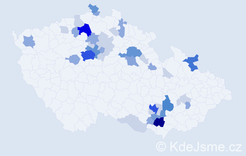 Příjmení: 'Relichová', počet výskytů 115 v celé ČR
