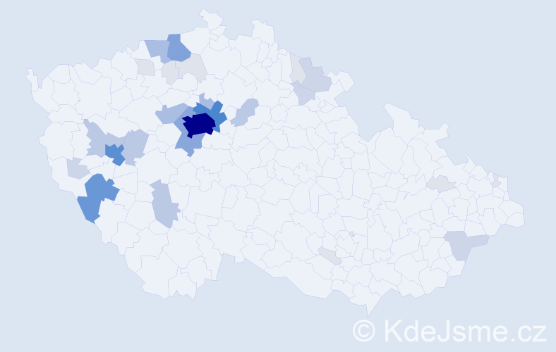 Příjmení: 'Hořánek', počet výskytů 116 v celé ČR