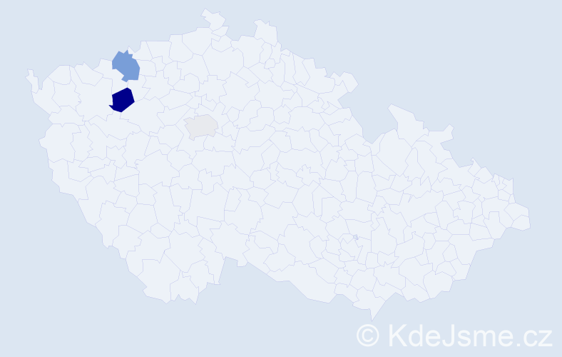Příjmení: 'Hájevský', počet výskytů 9 v celé ČR