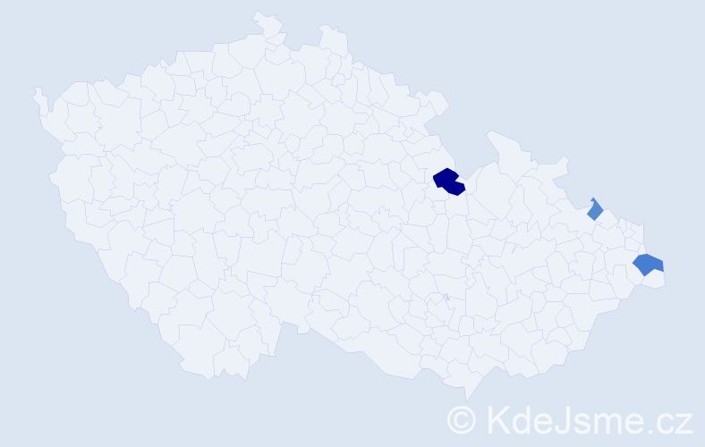 Příjmení: 'Ponek', počet výskytů 7 v celé ČR