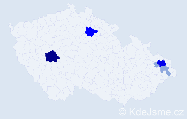 Příjmení: 'Svajčíková', počet výskytů 17 v celé ČR