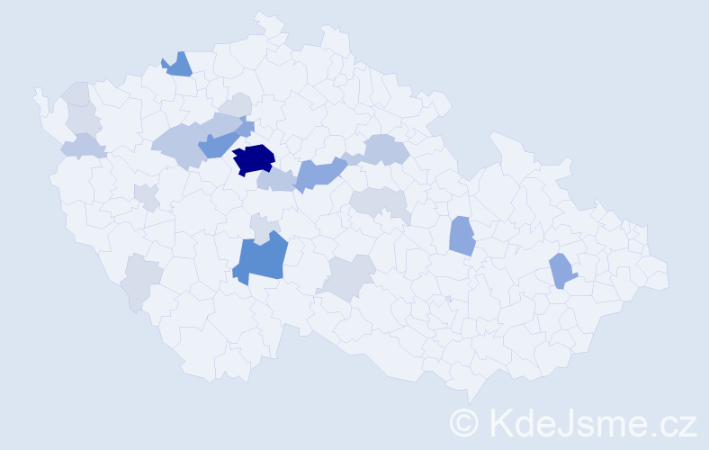 Příjmení: 'Břicháčová', počet výskytů 71 v celé ČR