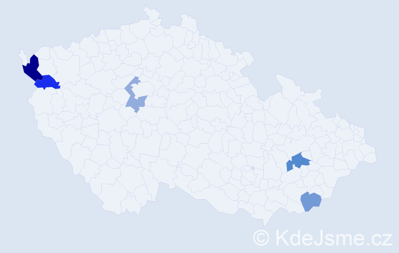 Příjmení: 'Hulvák', počet výskytů 8 v celé ČR