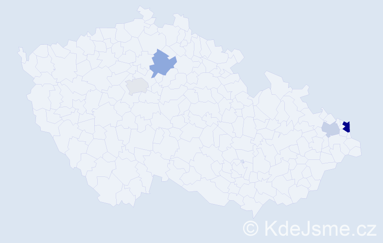 Příjmení: 'Hajduga', počet výskytů 7 v celé ČR