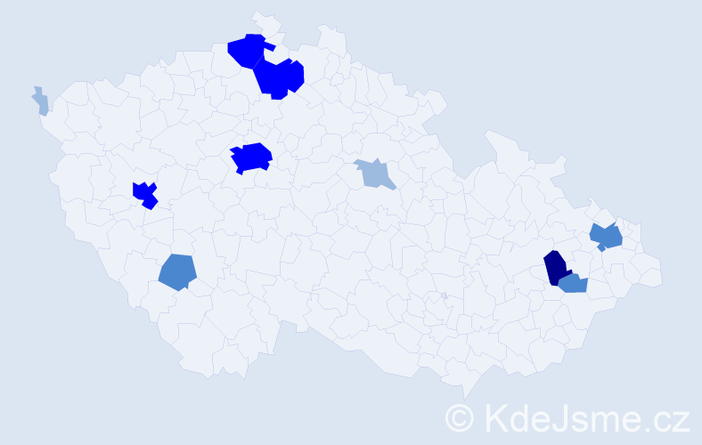 Příjmení: 'Telinger', počet výskytů 24 v celé ČR
