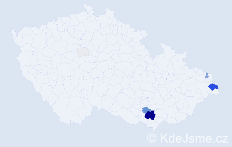 Příjmení: 'Barnovský', počet výskytů 9 v celé ČR
