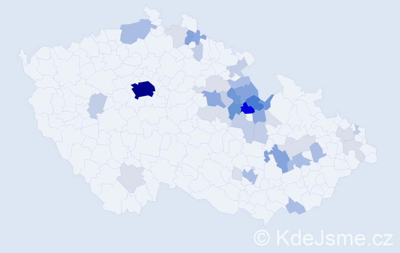 Příjmení: 'Šponar', počet výskytů 145 v celé ČR