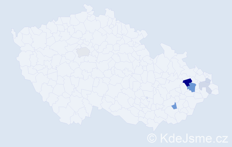 Příjmení: 'Repta', počet výskytů 13 v celé ČR